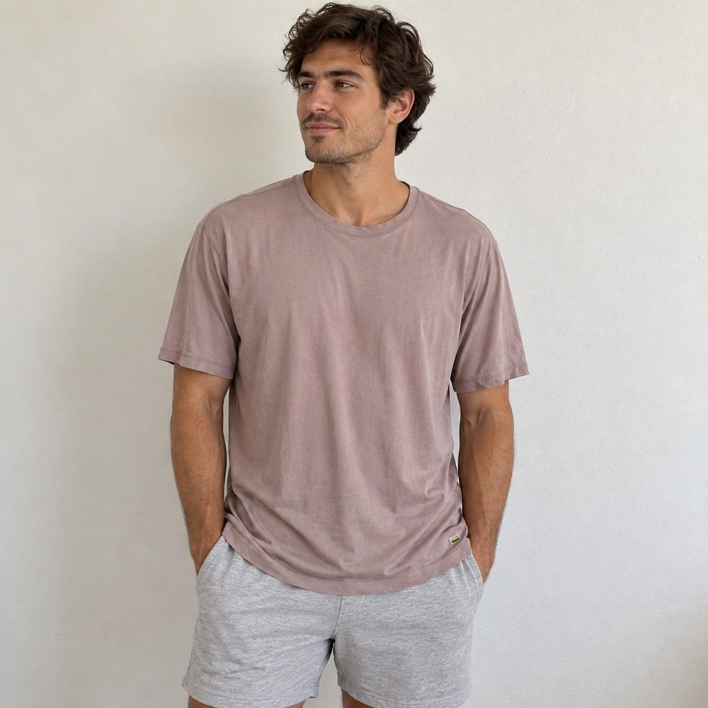 Vuori Mens Tuvalu Tee XL Mauve Grey Short Sleeve Crew Neck Athletic Performance